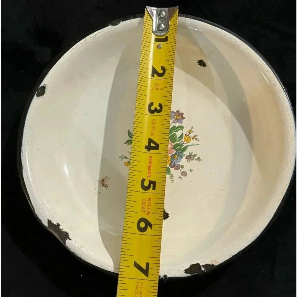 Vintage White Floral Metal Wall Basin with Multicolor Bouquet